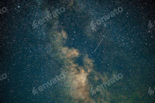 Preview: Milky way galaxy stars space dust in the universe, Long exposure photograph, with grain.