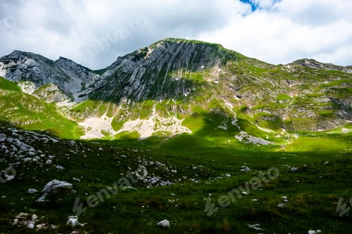 Preview: beautiful mountains with sunlight in Durmitor massif, Montenegro