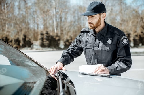 Preview: Policeman checking car number