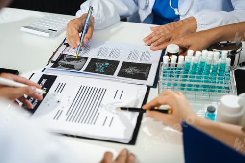 Preview: Medical team working on digital tablet healthcare doctor technology tablet using computer analyzed