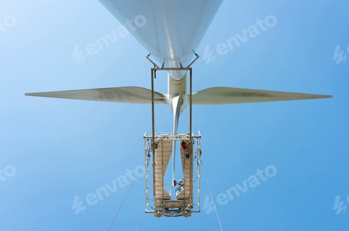 Preview: Maintenance work on blades of wind turbine, Biddinghuizen, Flevoland, Netherlands