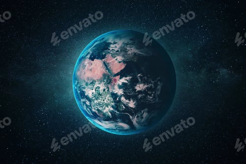 Preview: Earth From Space Surrounded by Distant Stars