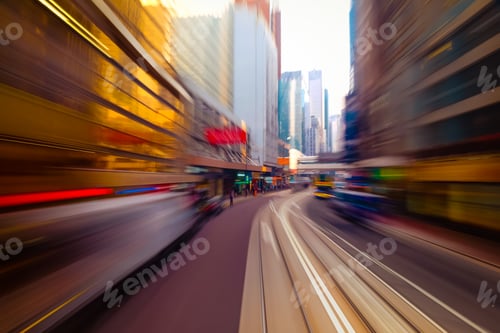 Preview: Moving through modern city street. Hong Kong