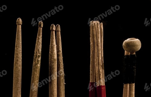 Preview: drum sticks for drums, black background
