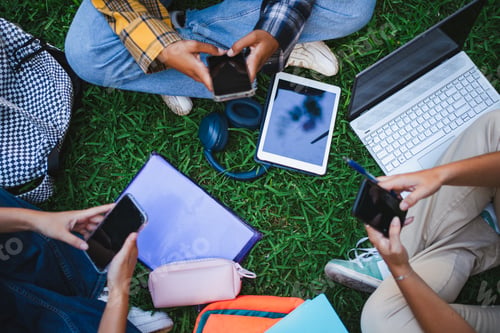 Preview: College students using their phones