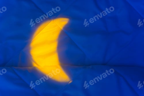 Preview: Yellow Light from Night Crescent, Moon on Bed Blanket