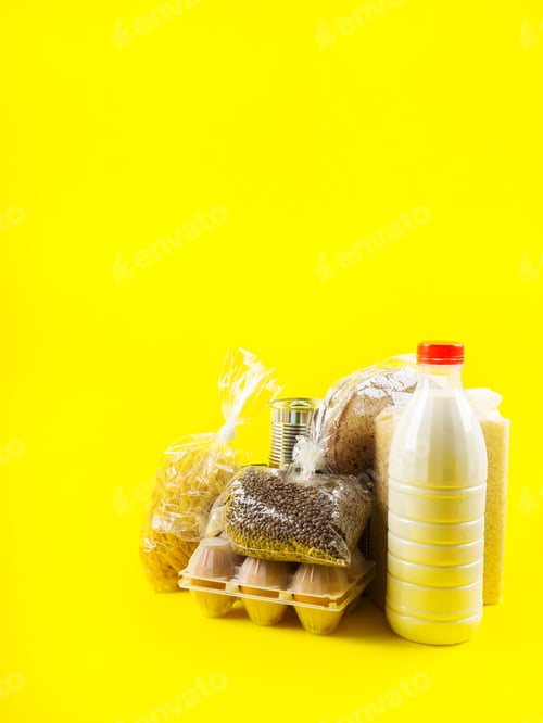 Preview: Food staples delivery or donation box concept