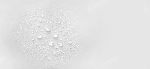 Preview: water drops of transparent gel serum on pink background