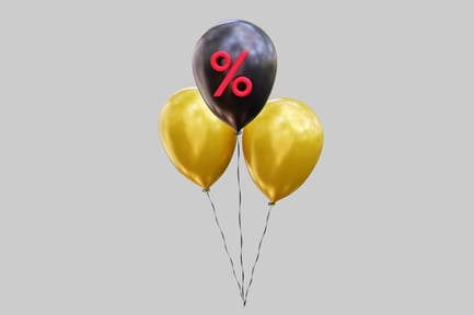 Preview: Golden Balloons Sale Percentage Discount