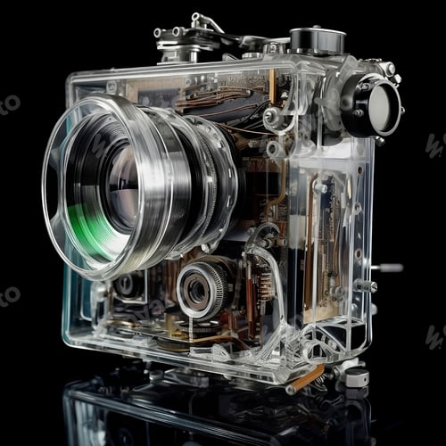 Preview: the camera has a glass back panel on top and is visible