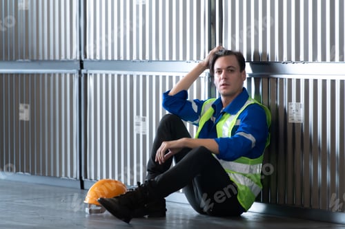 Preview: Head of worker in an auto parts warehouse,