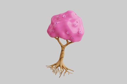 Preview: Pink blossom spring tree asset
