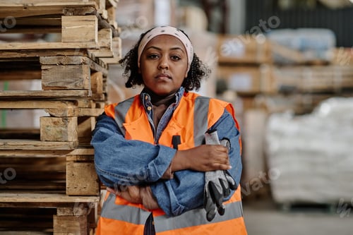 Preview: Young foreman working in warehouse