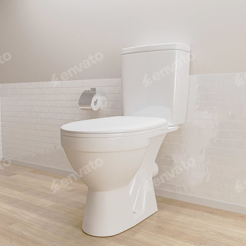 Preview: New toilet bowl, 3d rendering