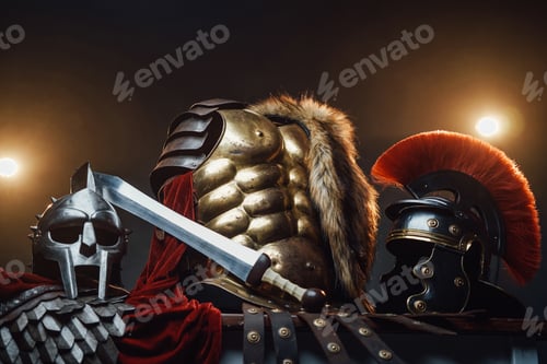 Preview: Studio shot with backlit of roman outfit