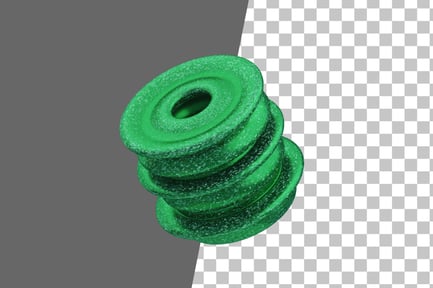 Preview: Glitter Abstract Green Hollow Stack 3D Icon