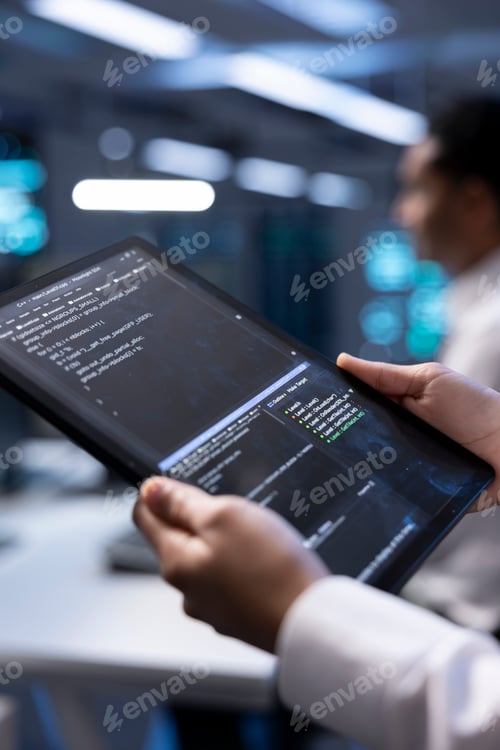 Preview: Manager in server hub using tablet to find firewall misconfigurations