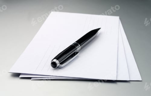 Preview: envelopes and a pen
