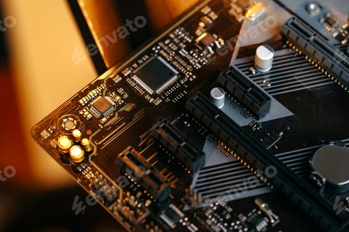 Preview: Computer part circuit board close up photo