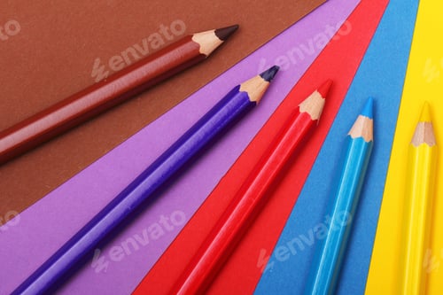Preview: Pencils on colorful paper