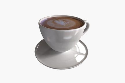 Preview: Coffee cup with heart-shaped latte art