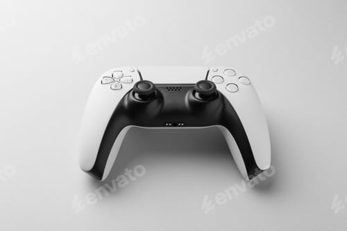 Preview: Wireless game controller on light grey background