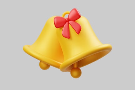 Preview: Yellow bell with red bow.