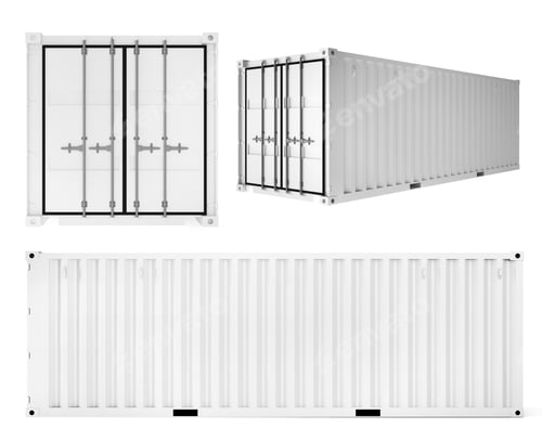 Preview: 3d rendering of white container cargo on white background