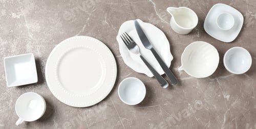 Preview: Empty plates, composition for minimal and minimalism concept