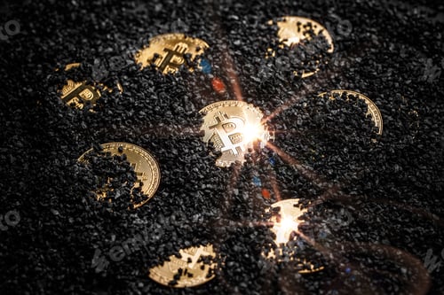 Concepto de minería de Bitcoin y criptomonedas