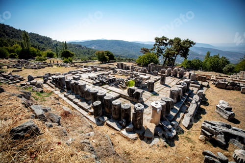 Preview: Labranda archaeological site, the Temple of Zeus Labraundeus, Mugla Province, Turkey.
