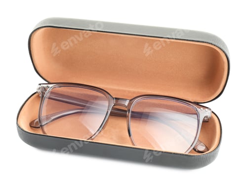 Preview: Stylish glasses in case isolated on white