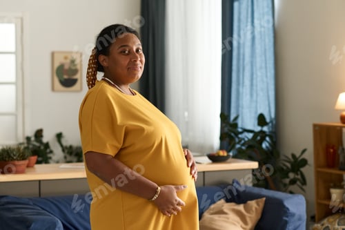 Preview: Pregnant woman standing in the room