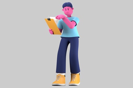 Preview: Person holding a clipboard.