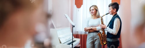 Preview: Music Lesson with Saxophone Wide Banner