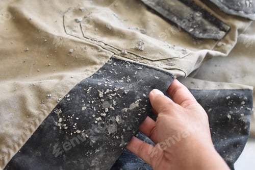 Preview: Dirty clothes with cement stains.