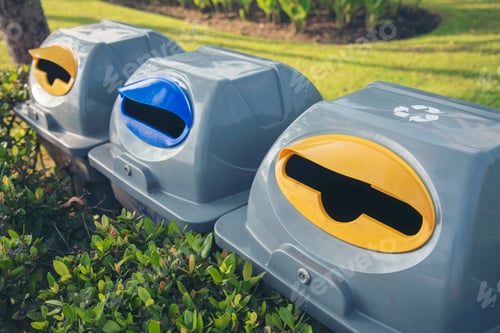 Preview: Trash cans for sorting garbage recycle bin waste plastic container. Reuse reduce recycle
