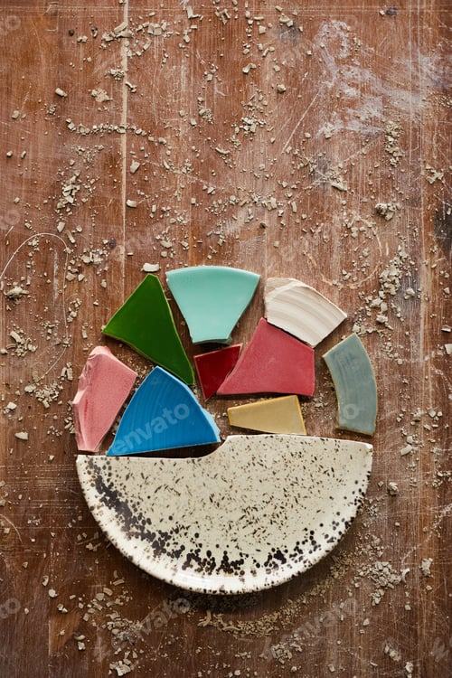 Preview: Puzzles of ceramic plate