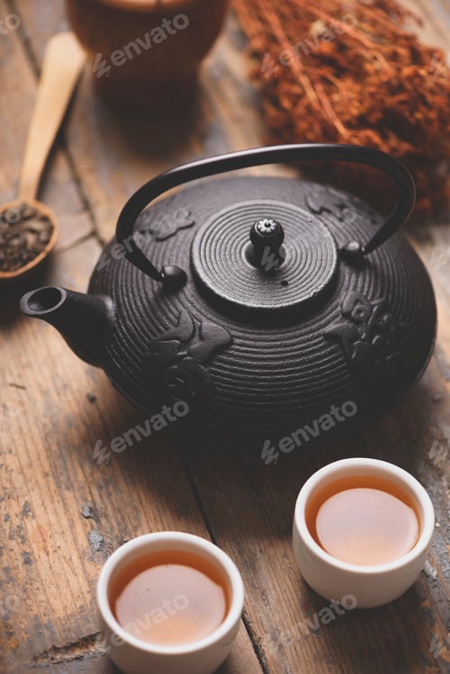 Preview: Still life with traditional asian herbal tea