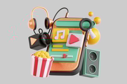 Preview: Colorful entertainment app interface design