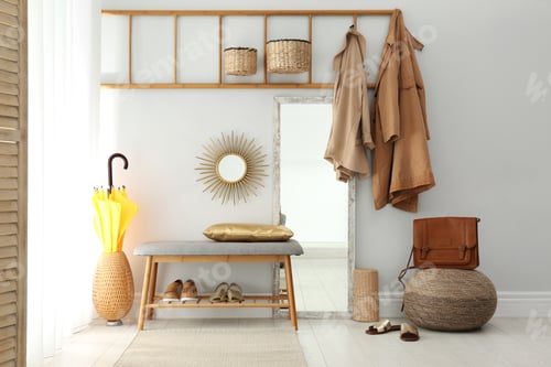 Preview: Cozy hallway interior with new stylish furniture