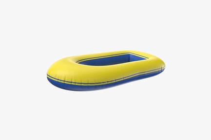 Preview: Yellow & Blue Inflatable Rubber Dinghy