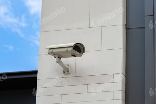 Preview: Surveillance camera built into the stone wall of the building