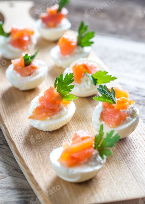 Preview: Salmon cream cheese deviled eggs