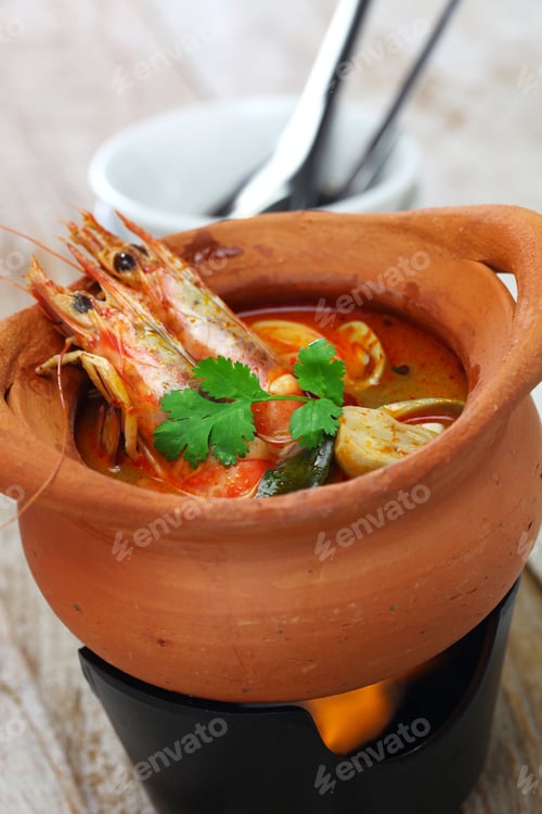 Preview: tom yum kung, thai hot and sour soup cuisine