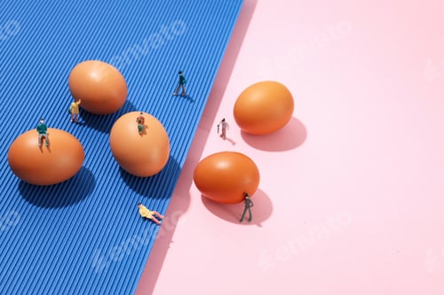 Preview: Ingredient for cooking - eggs, space for text