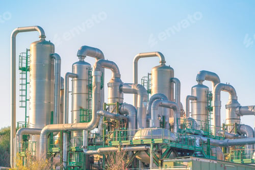 Preview: Geothermal energy. Pipeline of a plant in Larderello, Tuscany region, Italy