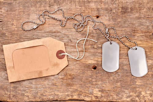 Preview: Military dog tags close up