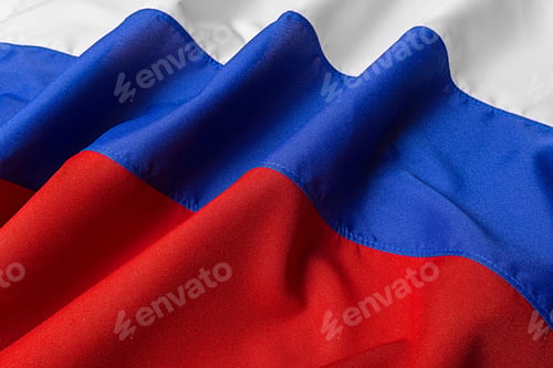 Preview: close up shot of wavy flag of Russia