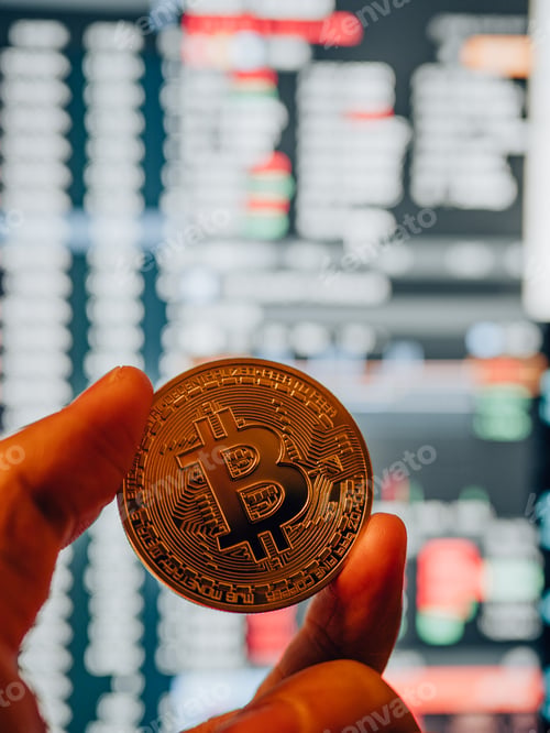 Preview: cryptocurrency and stock market business concept